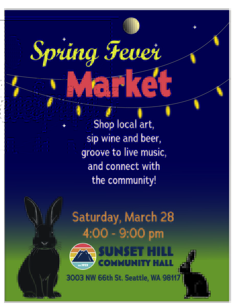 Exterior photo of Sunset Hill Community Hall, facing S/SW, from the corner of 30th Ave NW and NW 66th St., Ballard, Seattle